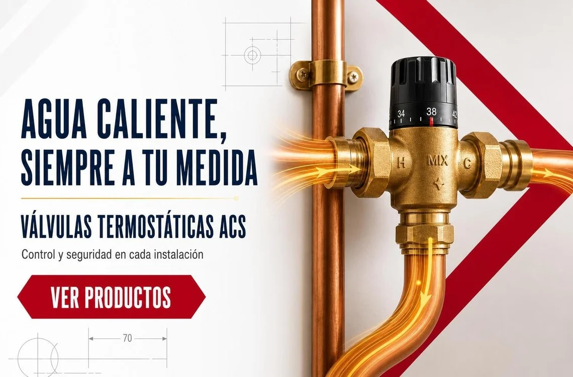 Válvulas termostáticas para agua caliente sanitaria CliMarket en móvil