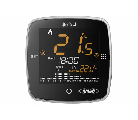 TERMOSTATO AMBIENTAL DE CALEFACCION PROGRAMABLE ANWO ATP- PANTALLA TÁCTIL NEGRO